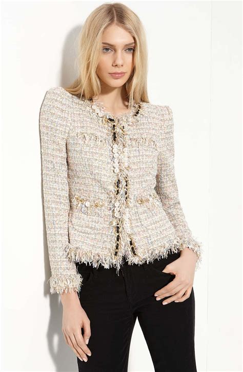 chanel style bouclé jacket|chanel inspired boucle jacket.